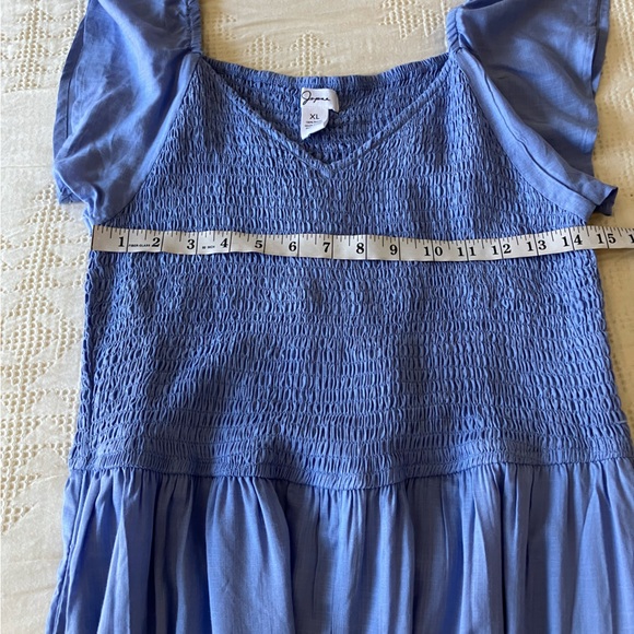 JAPNA Light Blue Tank Smocked Rayon Wide Leg Pants Jumpsuit Size XL NWT - Picture 7 of 13